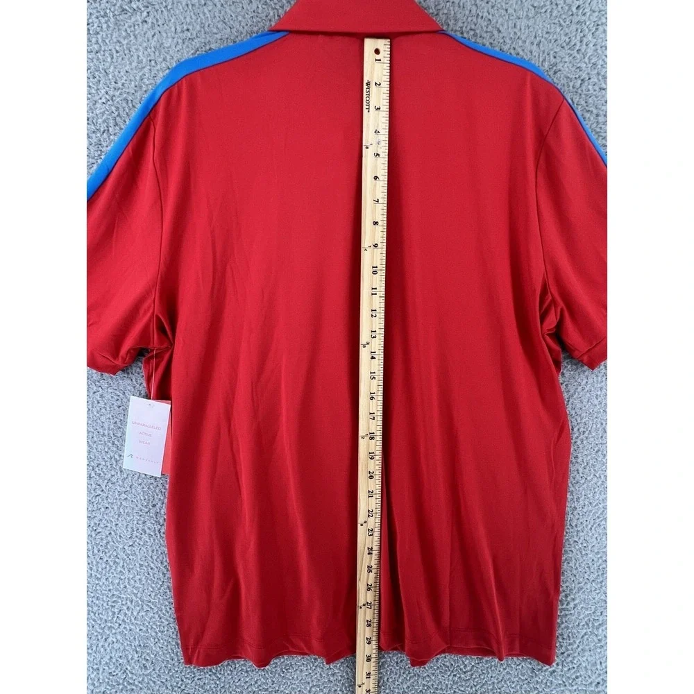 NEW Redvanly Men's Size XL Rio Red Blue Golf Polo Shirt Stretch